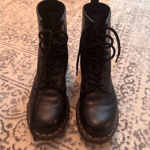 Dr. Martens Black Combat Boots with Chunky Sole